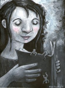 Concursos literarios ¿a quién benefician?. Ilustración de Pilar Dueñas