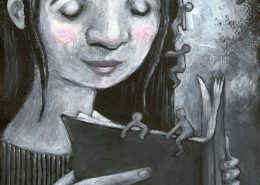 Concursos literarios ¿a quién benefician?. Ilustración de Pilar Dueñas